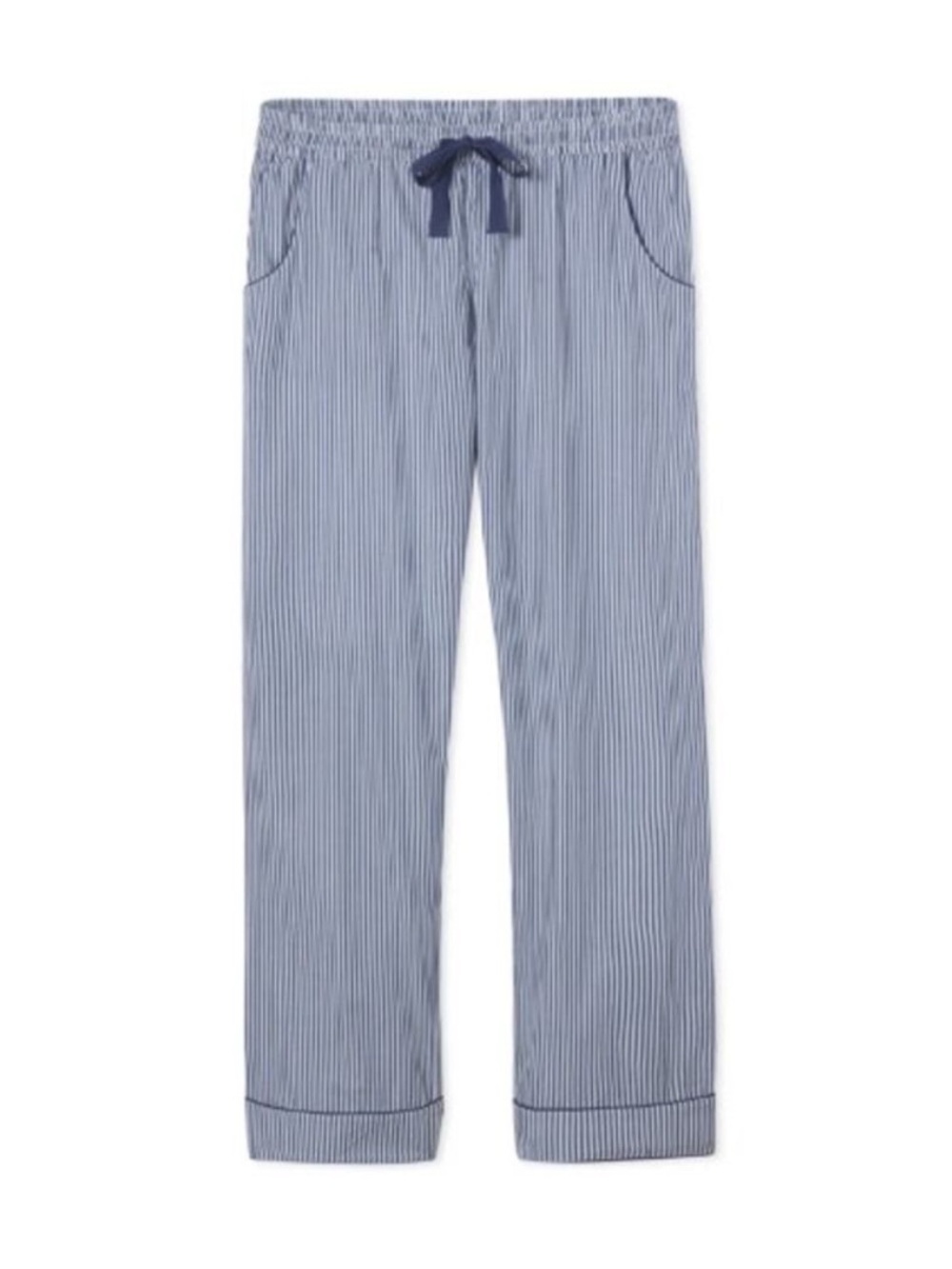 LAKE Pajamas Navy White Striped Cotton Poplin Pajama Pants XXL